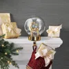 Frontgate Led Glass Globe Stocking Holder In Red