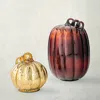 Frontgate Led Mercury Glass Pumpkin In Brown