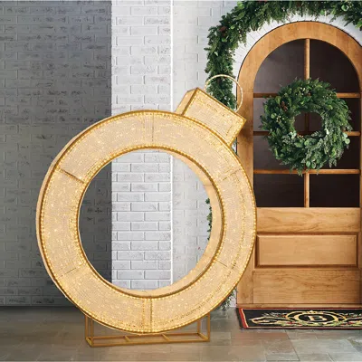 Frontgate Led Mesh Ornament In Gold
