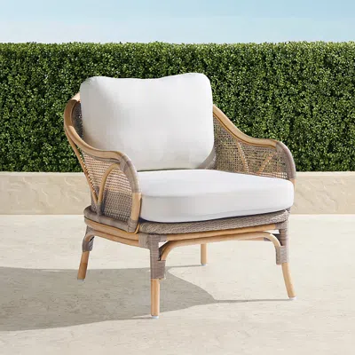 Frontgate Leilani Accent Chair With Cushions In Driftwood Wicker In Brown