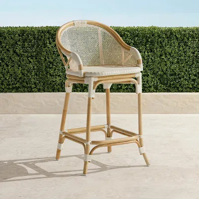 Frontgate Leilani Rattan Bar Stool In Neutral