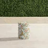 Frontgate Lemon Soleil Handpainted Accent Stool In Multi