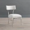 Frontgate Lena Dining Chair In Silver,performance Linen Ivory