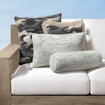 Frontgate Leopard Leap Indoor/outdoor Pillow In Black