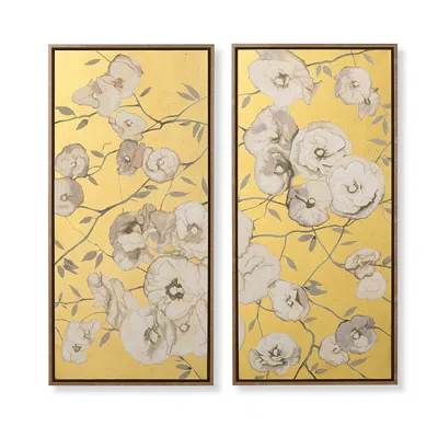 Frontgate Les Fleurs Blanches Diptych In Yellow