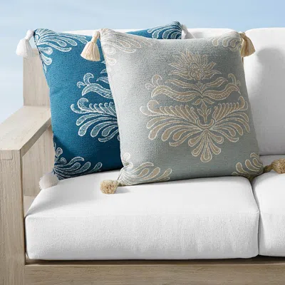Frontgate Lucia Stamp Indoor/outdoor Pillow In Dune