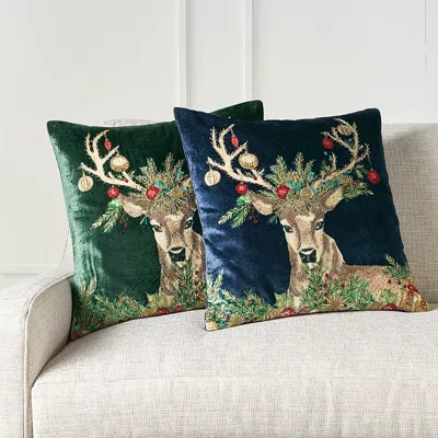 Frontgate Majestic Deer Pillow Cover In Forest