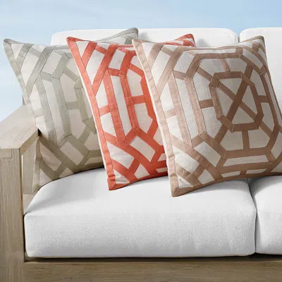 Frontgate Malina Indoor/outdoor Pillow Cover In Seasalt