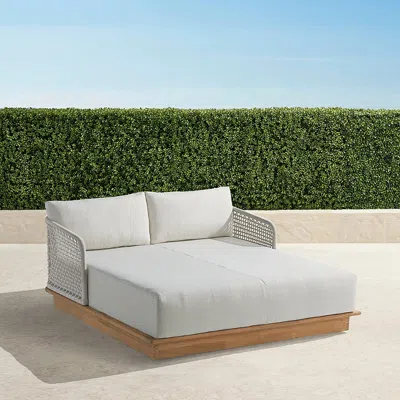 Frontgate Mallorca Daybed With Cushions In Linen Rope In Gray