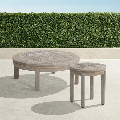 Frontgate Mantua Coffee & Side Table In Weathered Teak In Gray