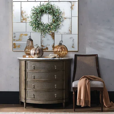 Frontgate Marion Demilune 4-drawer Chest In French Gray In Brown
