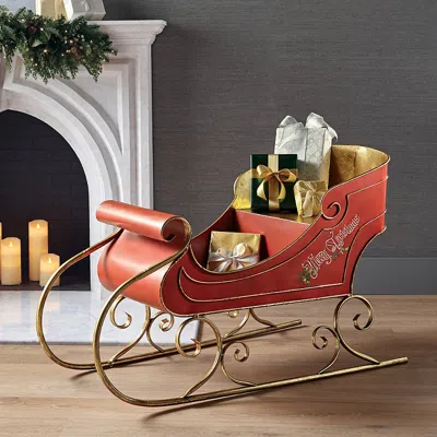 Frontgate Mark Roberts Santa's Sleigh Merry Christmas In Red