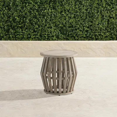 Frontgate Melena Accent Stool In Neutral