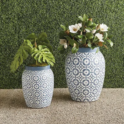 Frontgate Mendoza Tile Handpainted Planter
