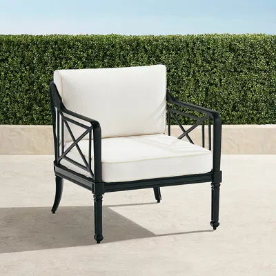 Frontgate Mercier Lounge Chair With Cushions In Onyx Aluminum In Black