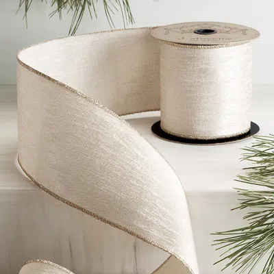 Frontgate Metallic Jacquard Ribbon In Neutral