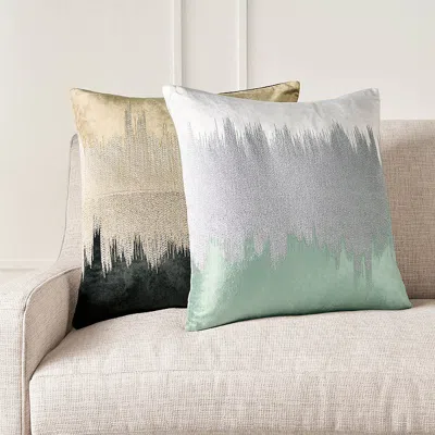 Frontgate Mira Decorative Pillow In Ivory,silver
