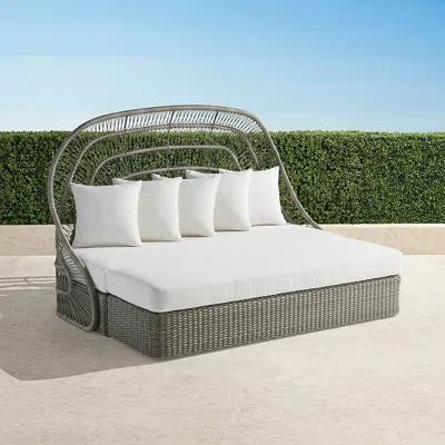 Frontgate Montoro Daybed With Cushions In Oyster Wicker In Gray