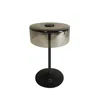 FRONTGATE MYLA RECHARGEABLE TABLE LAMP WITH GREY GLASS SHADE