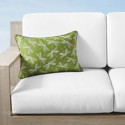 Frontgate New York Botanical Garden Embroidered Dragonfly Indoor/outdoor Pillow Cove