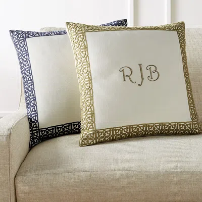 Frontgate New York Botanical Garden Landyn Border Pillow Cover In Blue