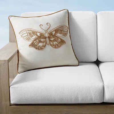 Frontgate New York Botanical Garden Stitched Butterfly Indoor/outdoor Pillow Cover