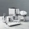 Frontgate Newham Textured Metal Bath Accessories In Silver