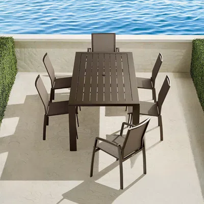Frontgate Newport 7-pc. Rectangular Dining Set In Aluminum