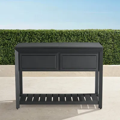 Frontgate Newport Aluminum Console With Beverage Tub In Matte Black Aluminum