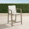 Frontgate Newport Teak Counter Stool In White Finish