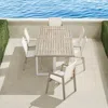 Frontgate Newport Teak 7-pc. Rectangular Dining Set In White