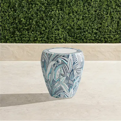 Frontgate Nolina Handpainted Side Table In Blue
