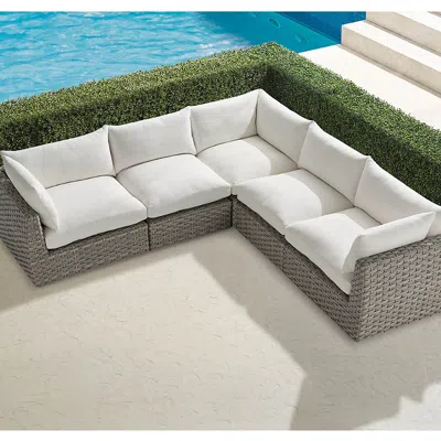 Frontgate Nuvola 5-pc. Modular Seating Set In Oyster Wicker