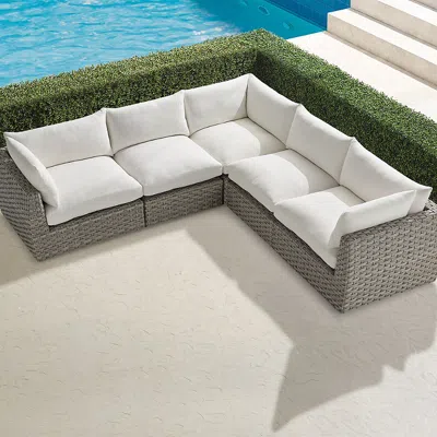 Frontgate Nuvola Modular Seating In Oyster Wicker