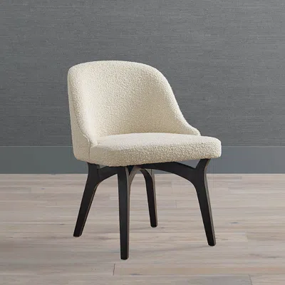 Frontgate Oakley Dining Chair In Espresso,natural Boucle Performance