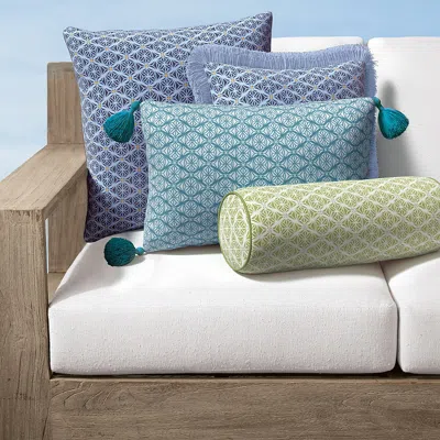 Frontgate Olivia Mosaic Indoor/outdoor Pillow In Blue