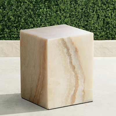 Frontgate Onyx Stone Accent Table