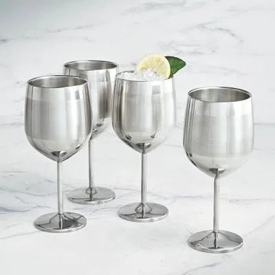 Frontgate Optima Wine Glasses In Metallic