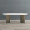 Frontgate Oslo Dining Table In Silver Travertine