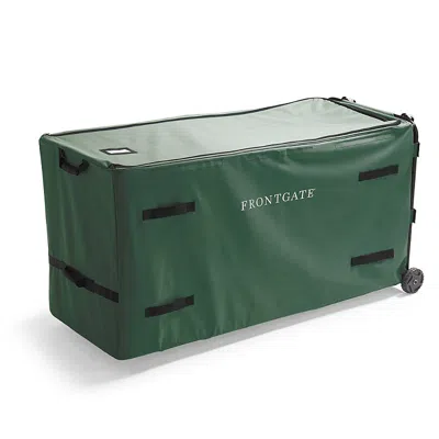 Frontgate Oversized Canvas Rolling Tree Storage Bag In Green