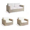 Frontgate Palermo 3-pc. Loveseat Set With Two Swivel Lounge Chairs In Dove Wicker