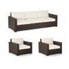 Frontgate Palermo 3-pc. Sofa Set With Two Lounge Chairs In Bronze Wicker