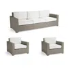 Frontgate Palermo 3-pc. Sofa Set With Two Lounge Chairs In Dove Wicker