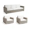 Frontgate Palermo 3-pc. Sofa Set With Two Swivel Lounge Chairs In Dove Wicker