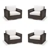 Frontgate Palermo 4-pc. Swivel Lounge Chair In Bronze Wicker
