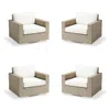 Frontgate Palermo 4-pc. Swivel Lounge Chair In Dove Wicker