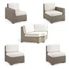 Frontgate Palermo 8-pc. Curved Modular Set In Dove Wicker