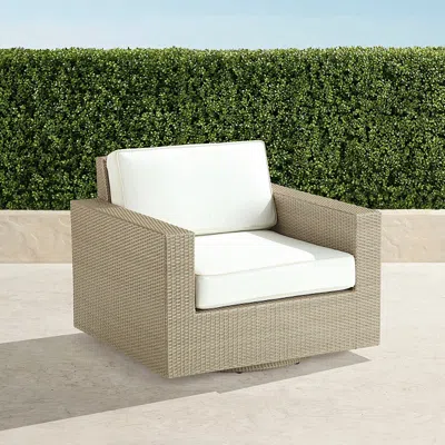 Frontgate Palermo Swivel Lounge Chair In Dove Finish In White