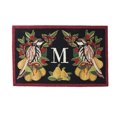 Frontgate Partridge Pear Tree Monogram Door Mat In Multi