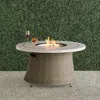 Frontgate Pasadena Stone Top Fire Table In Dove Wicker
